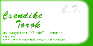 csendike torok business card
